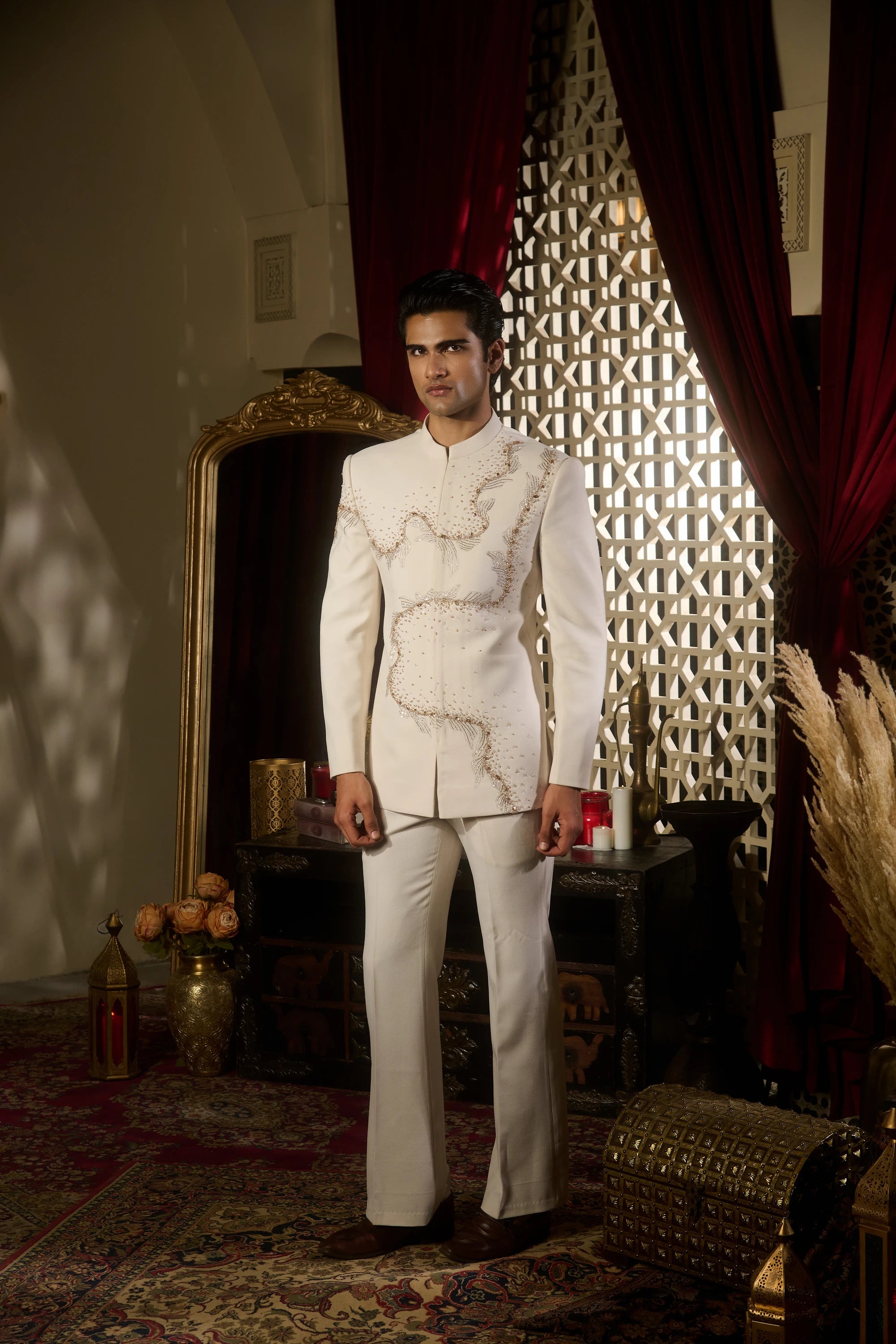 Ivory Flare Bandhgala Set