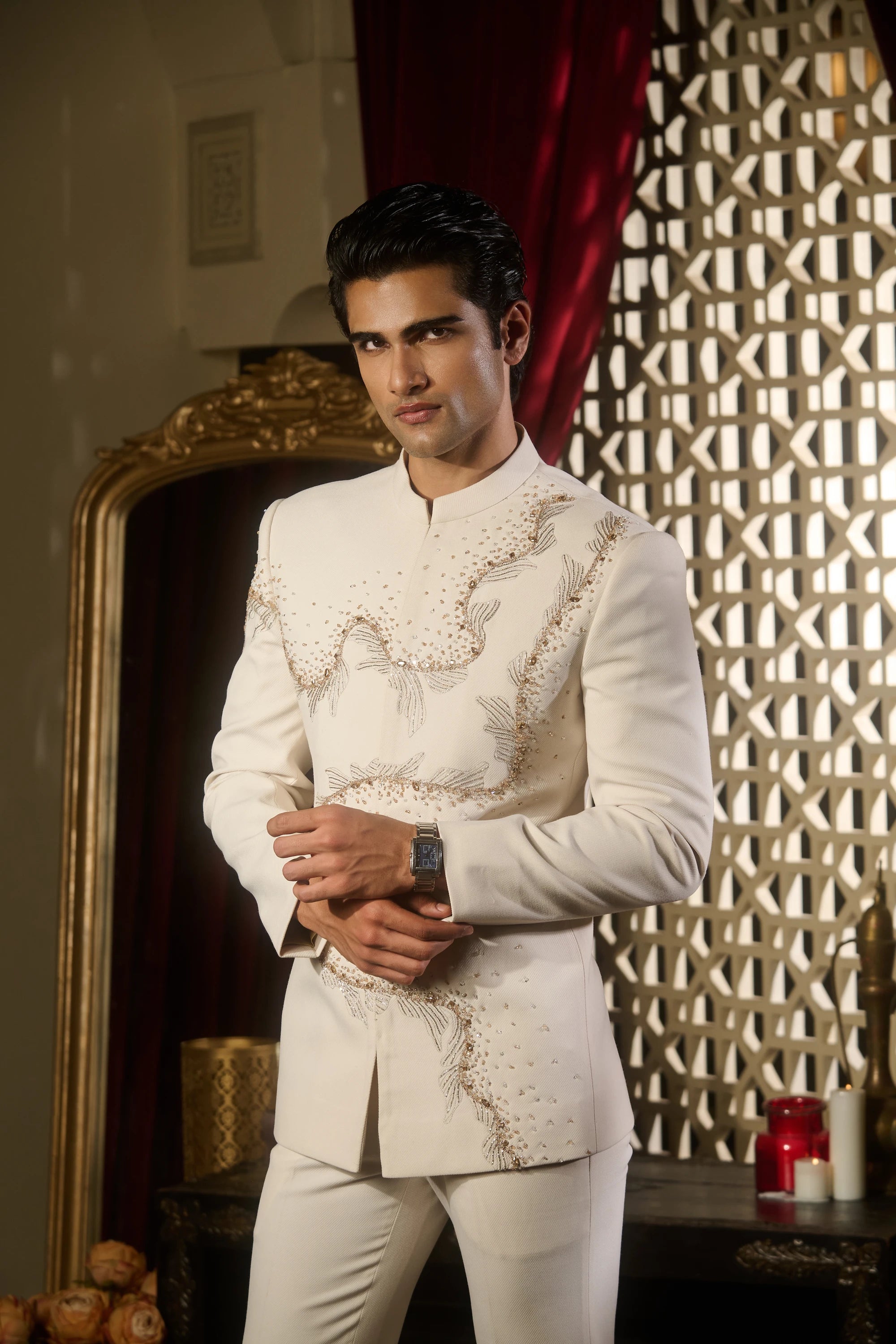 Ivory Flare Bandhgala Set