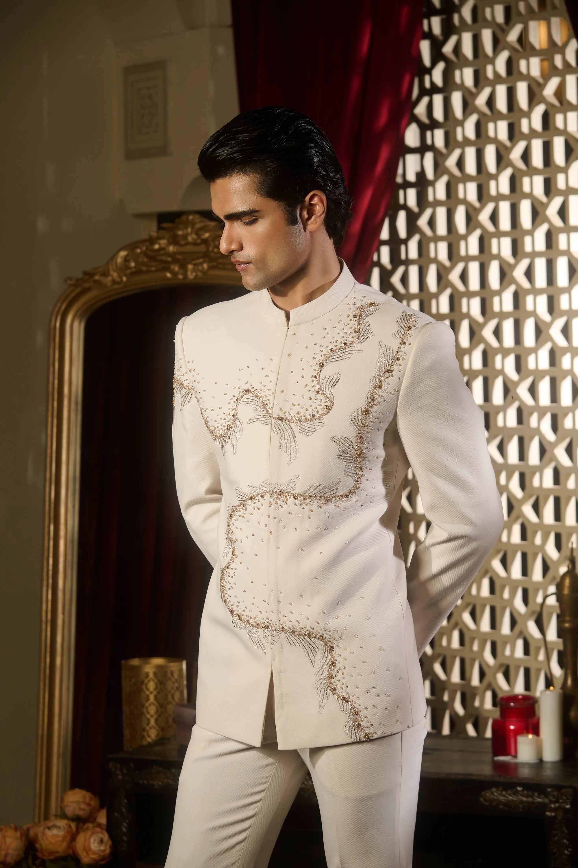 Ivory Flare Bandhgala Set