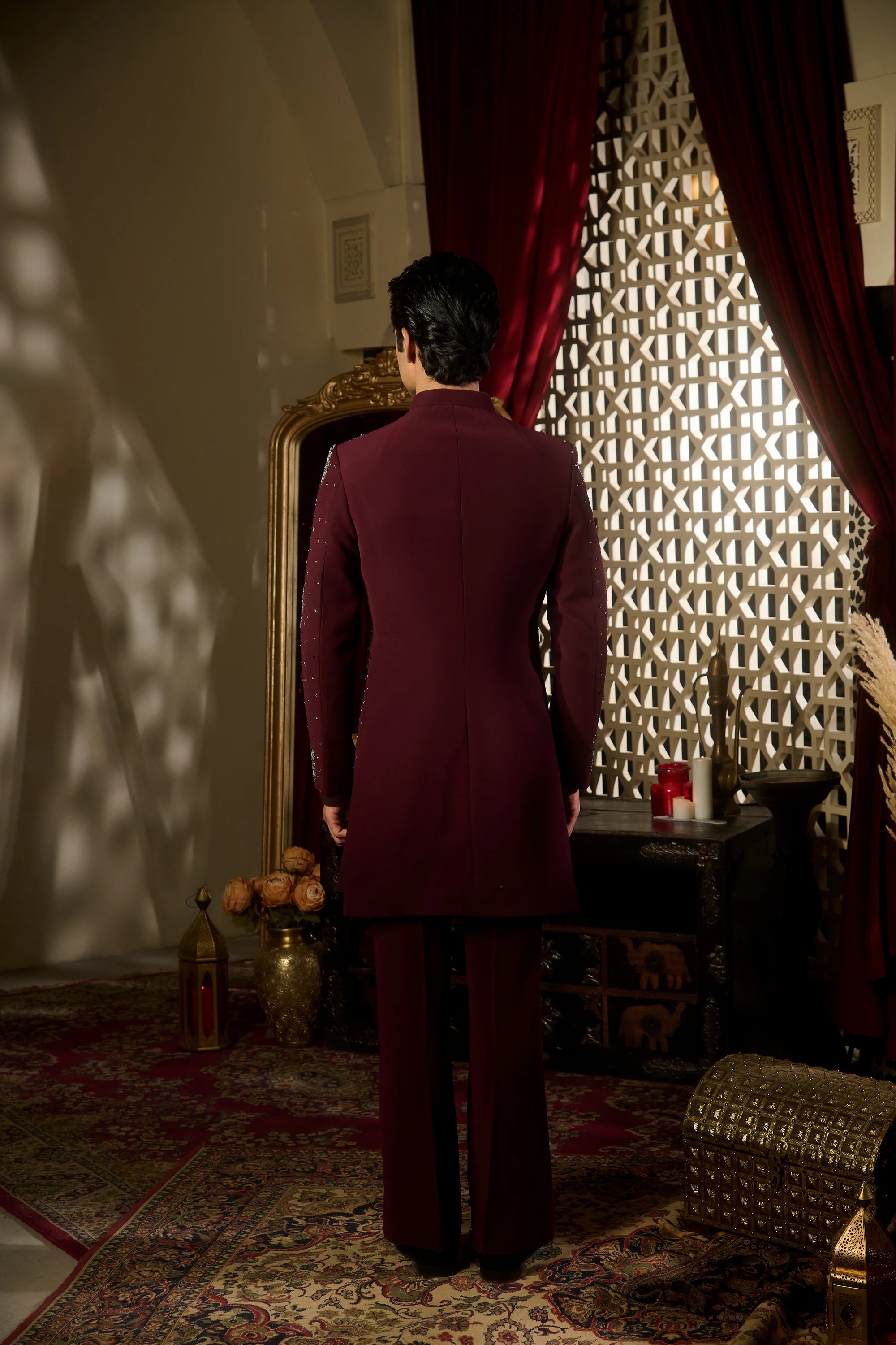 Maroon Sherwani Set