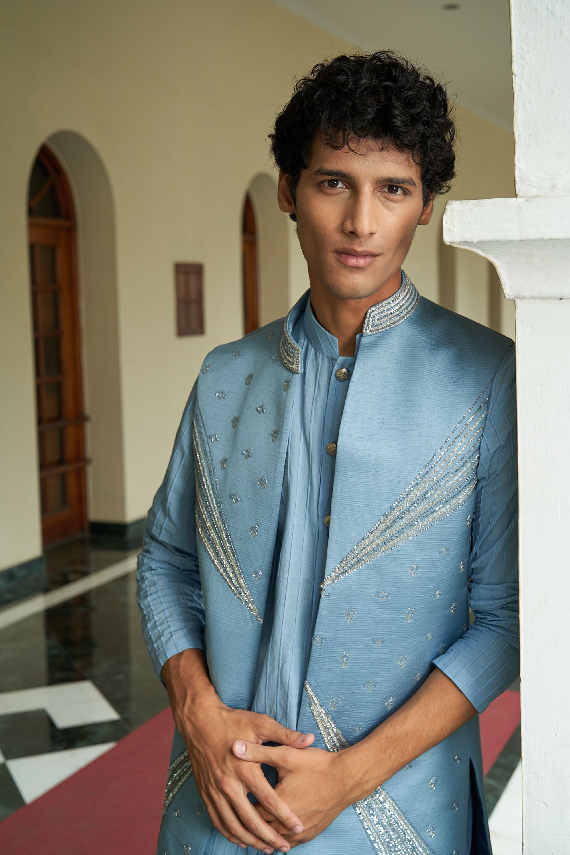 Ethereal Blue Shrug Set