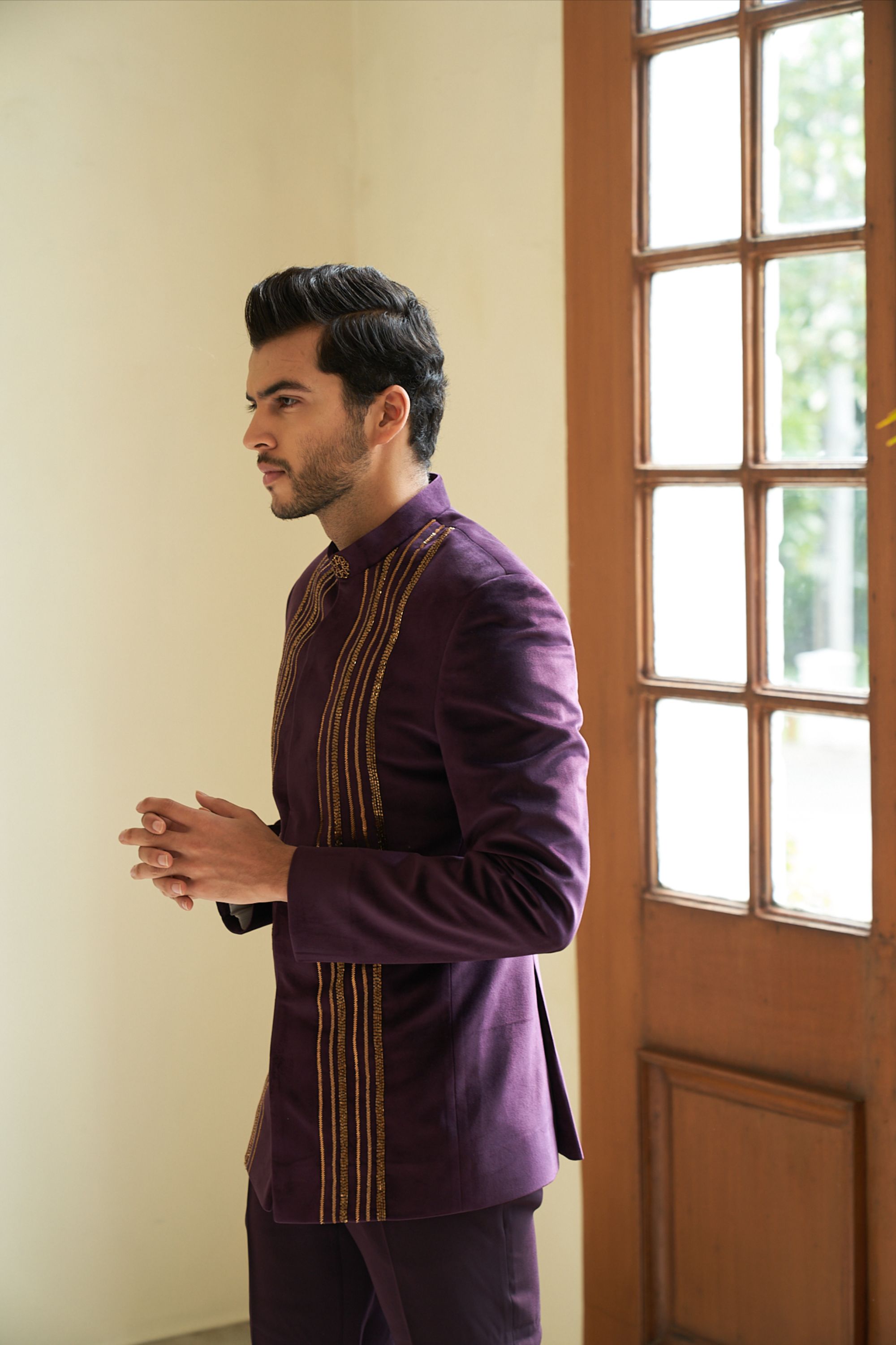 Linear Embellished Bandhgala