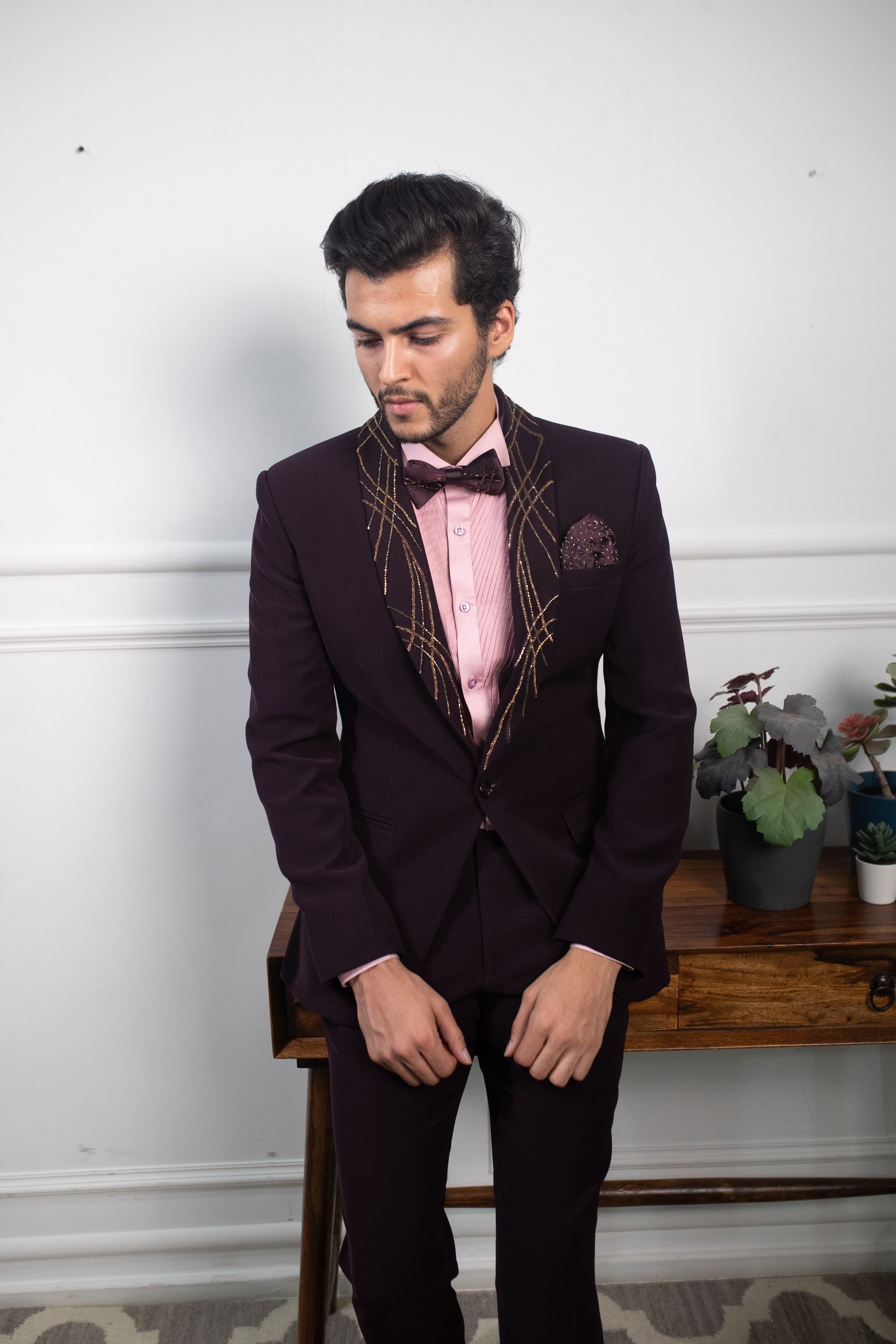 Berry Wine Tuxedo – Contrast By Parth